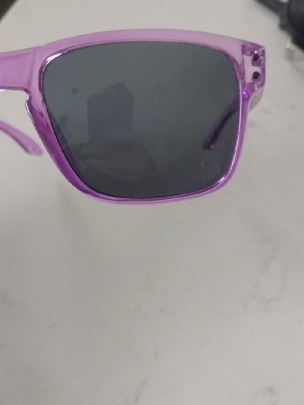 Oakley Purple Transparent Holbrook Sunglasses with Black Lenses - Picture 2 of 11